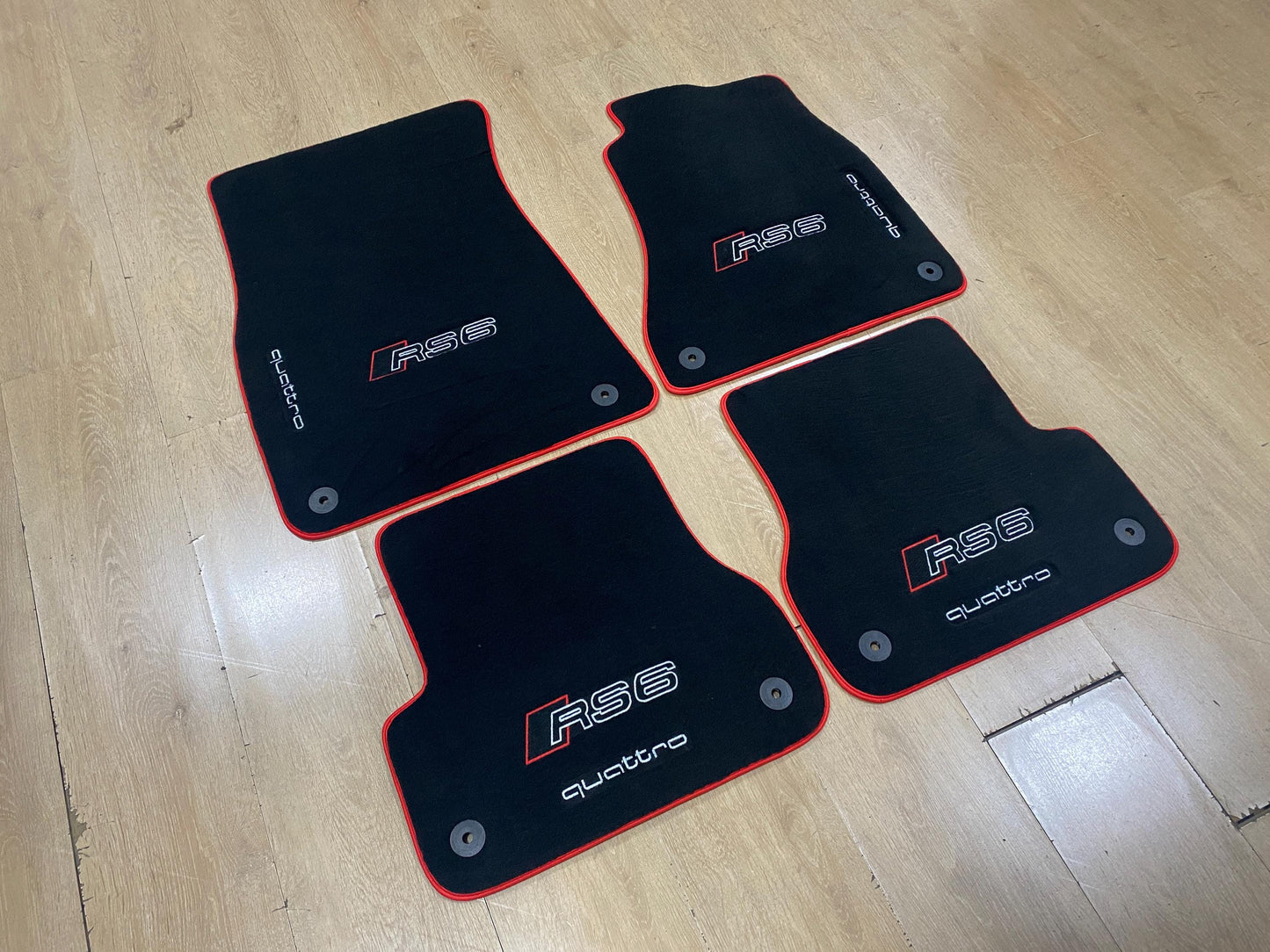 R.H.D Floor Car Mats For Audi RS6 2011-2018 C7 Quattro Logo , Custom Design , Custom Embroidery Logo , Custom Mat Pattern for Your Vehicle