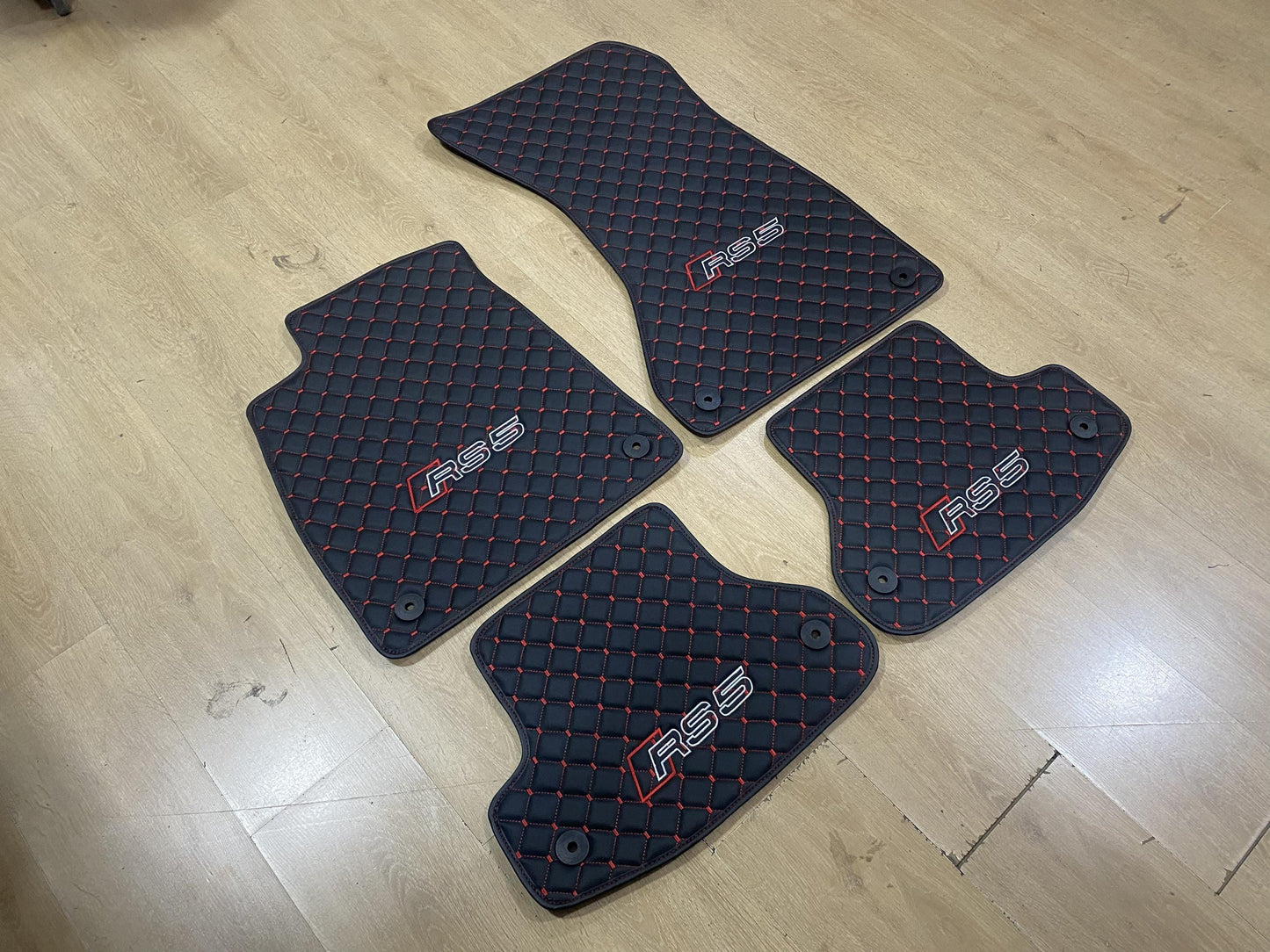 Leather Car Mats For Audi RS5 2017-2024 Coupe , Custom Design , Custom Embroidery Logo , Custom Mat Pattern for Your Vehicle