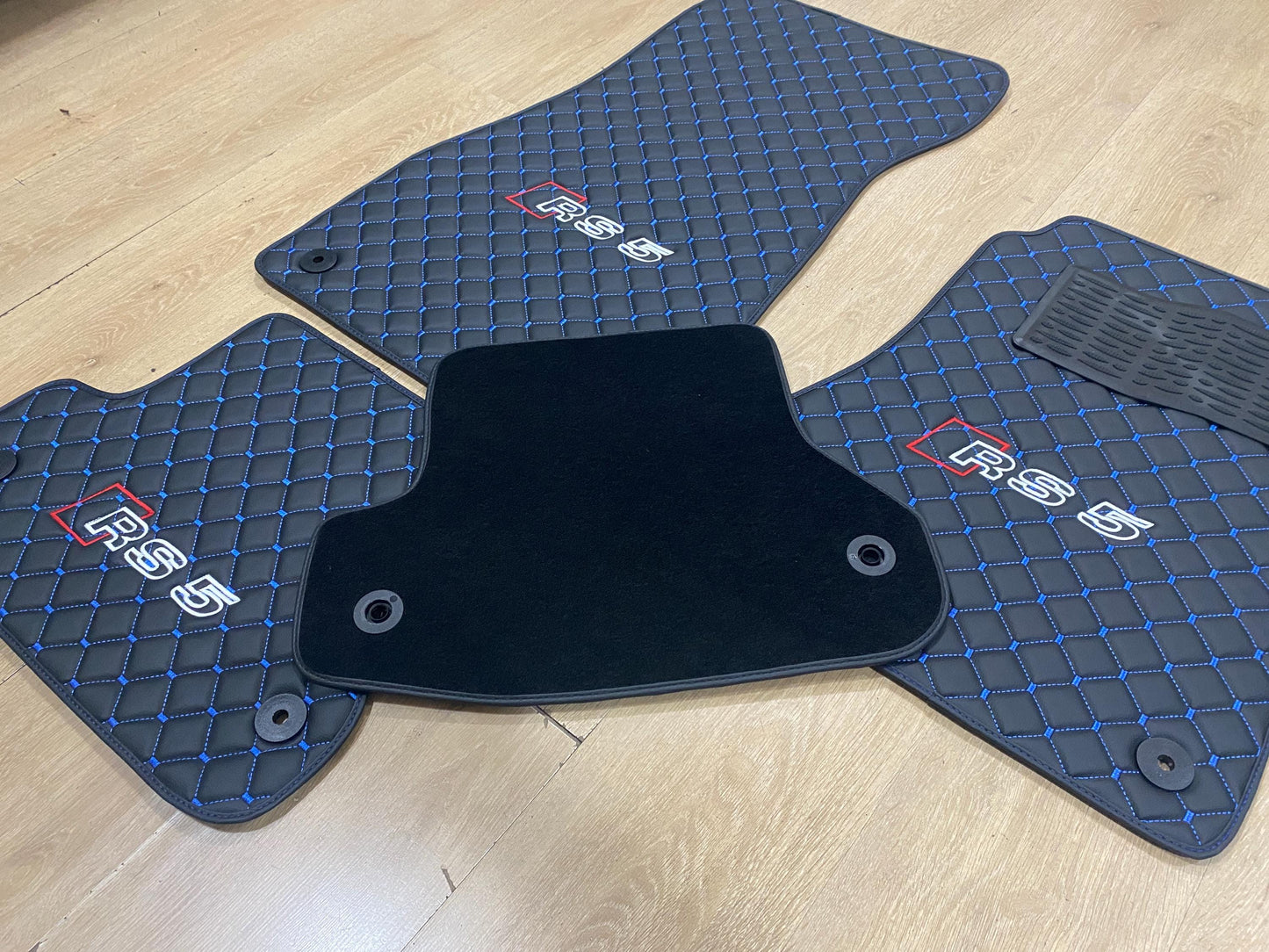 R.H.D Leather Car Mats For Audi RS5 2017-2024 Coupe , Custom Design , Custom Embroidery Logo , Custom Mat Pattern for Your Vehicle