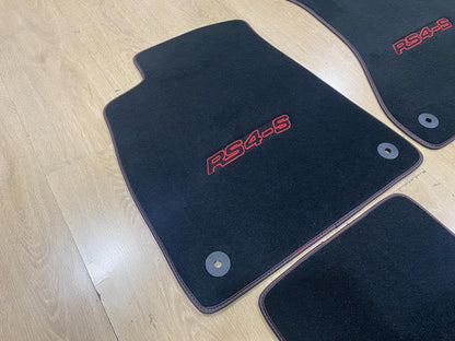 Audi RS4-S 2019-2024 B9 İçin Oto Paspaslar, Özel Tasarım, Özel Nakış Logo, Aracınız İçin Özel Paspas Deseni