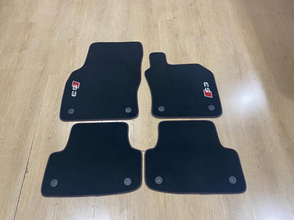 Audi S3 2013-2020 8V için Sağdan Direksiyonlu Paspaslar, Özel Tasarım, Özel Nakışlı Logo, Aracınız için Özel Paspas Deseni
