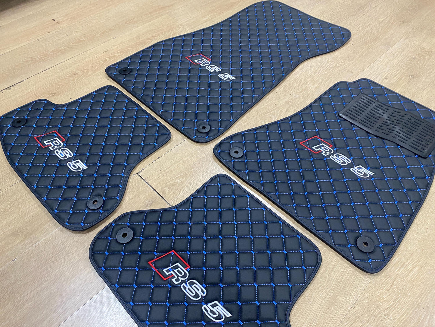 R.H.D Leather Car Mats For Audi RS5 2017-2024 Coupe , Custom Design , Custom Embroidery Logo , Custom Mat Pattern for Your Vehicle
