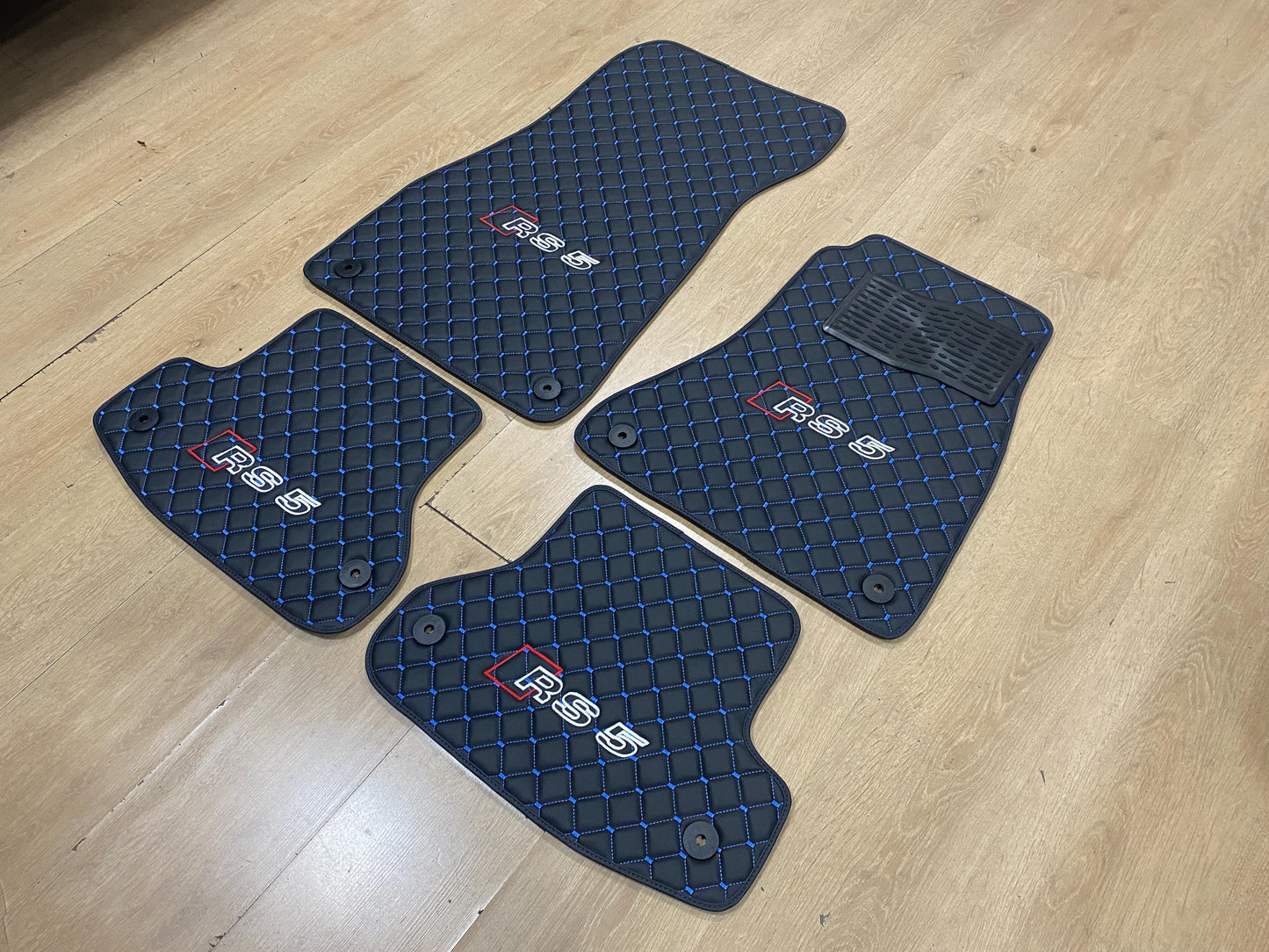 R.H.D Leather Car Mats For Audi RS5 2017-2024 Coupe , Custom Design , Custom Embroidery Logo , Custom Mat Pattern for Your Vehicle