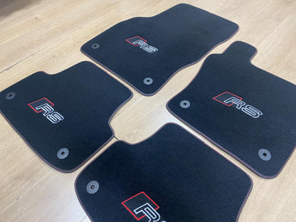 R.H.D Floor Car Mats For Audi RS3 2013-2020 8V RS Logo , Custom Design , Custom Embroidery Logo , Custom Mat Pattern for Your Vehicle