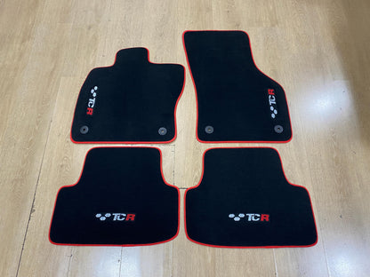 Volkswagen Golf 7 GTI TCR 2013-2020 Model Özel Tasarım, İşlemeli Logolu, Araca Özel Kalıp Paspas