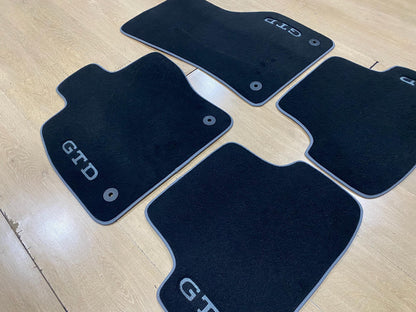 Luxury Floor Car Mats For Volkswagen Golf 8 GTD 2021-2025 , Set of 4 , Made to Order