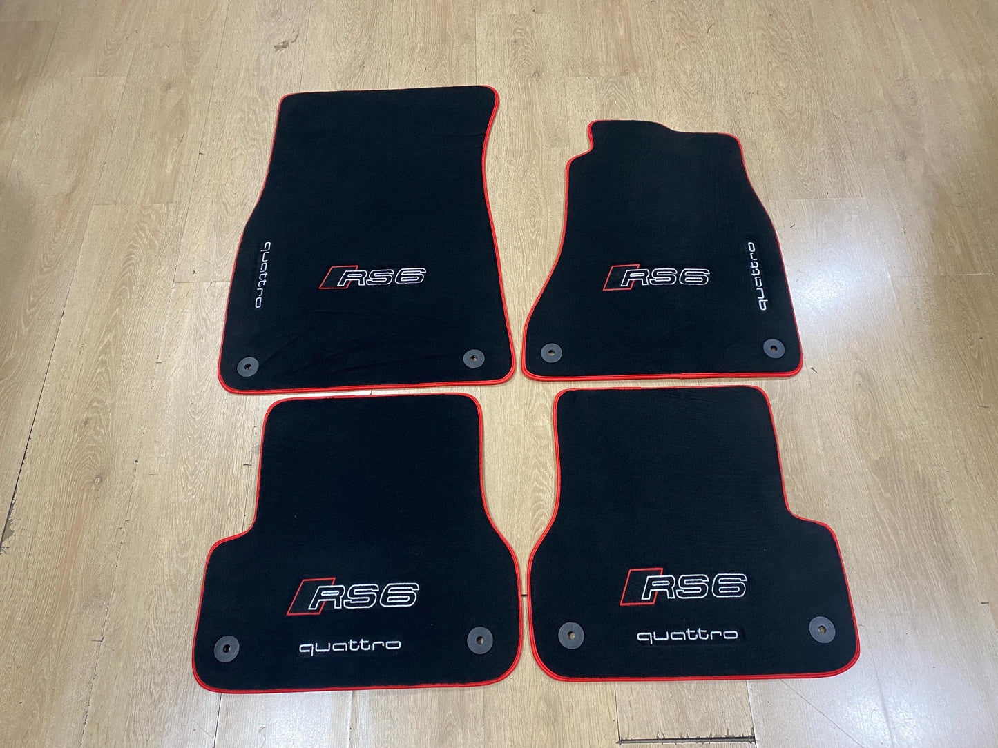 R.H.D Floor Car Mats For Audi RS6 2011-2018 C7 Quattro Logo , Custom Design , Custom Embroidery Logo , Custom Mat Pattern for Your Vehicle