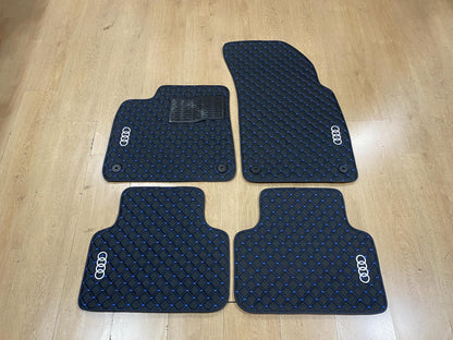Leather Car Mats For Audi Q8 2022-2025 , Custom Design , Custom Embroidery Logo , Custom Mat Pattern for Your Vehicle