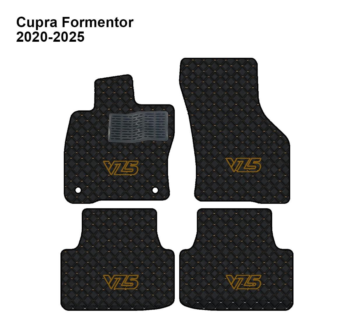 Luxury Leather Car Mats for Cupra Formentor 2020 - 2025 VZ5 Logo  , Set of 4 , Made to Order