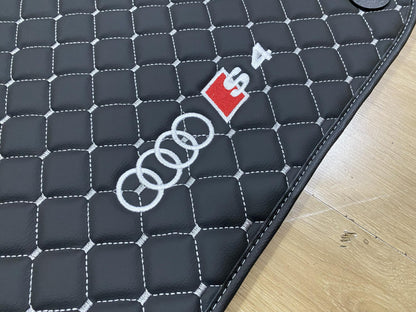 Leather Car Mats For Audi S4 2017-2024 , Custom Design , Custom Embroidery Logo , Custom Mat Pattern for Your Vehicle
