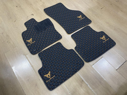 Leather Car Mats For Cupra Formentor TSI 2020-2025 , Custom Design , Custom Embroidery Logo , Custom Mat Pattern for Your Vehicle
