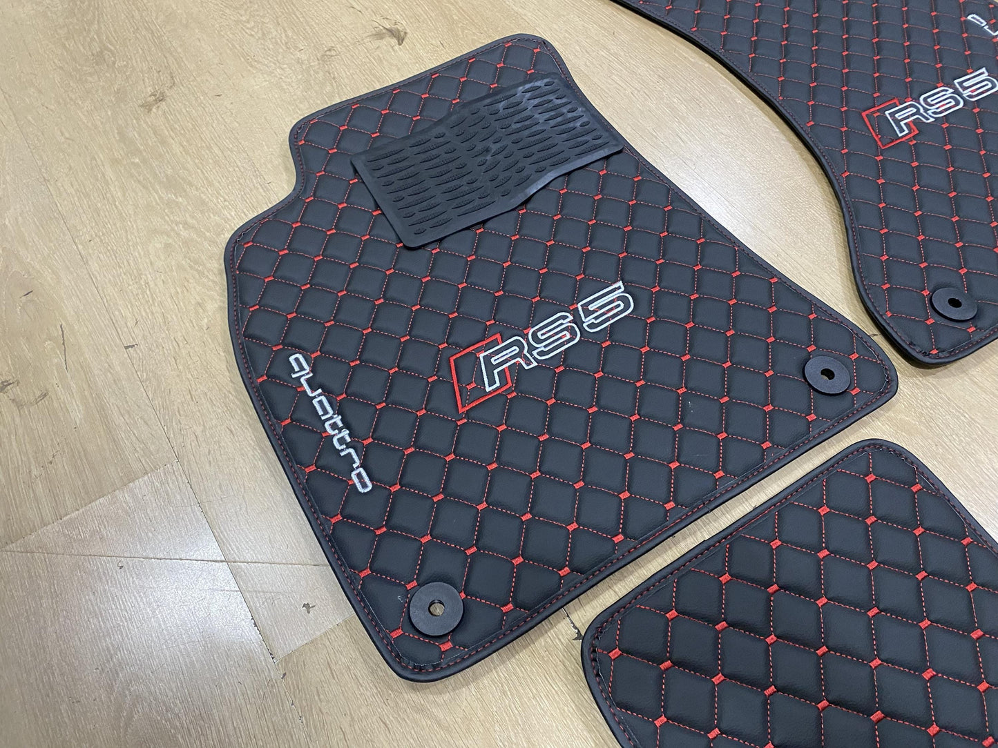 R.H.D Leather Car Mats For Audi RS5 2007-2015 Coupe , Custom Design , Custom Embroidery Logo , Custom Mat Pattern for Your Vehicle