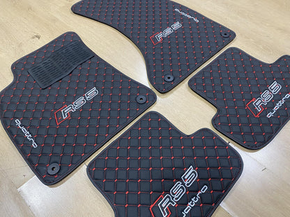 R.H.D Leather Car Mats For Audi RS5 2007-2015 Coupe , Custom Design , Custom Embroidery Logo , Custom Mat Pattern for Your Vehicle
