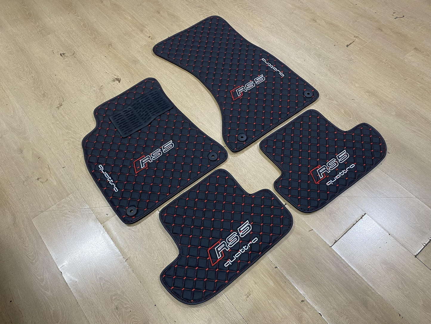 R.H.D Leather Car Mats For Audi RS5 2007-2015 Coupe , Custom Design , Custom Embroidery Logo , Custom Mat Pattern for Your Vehicle