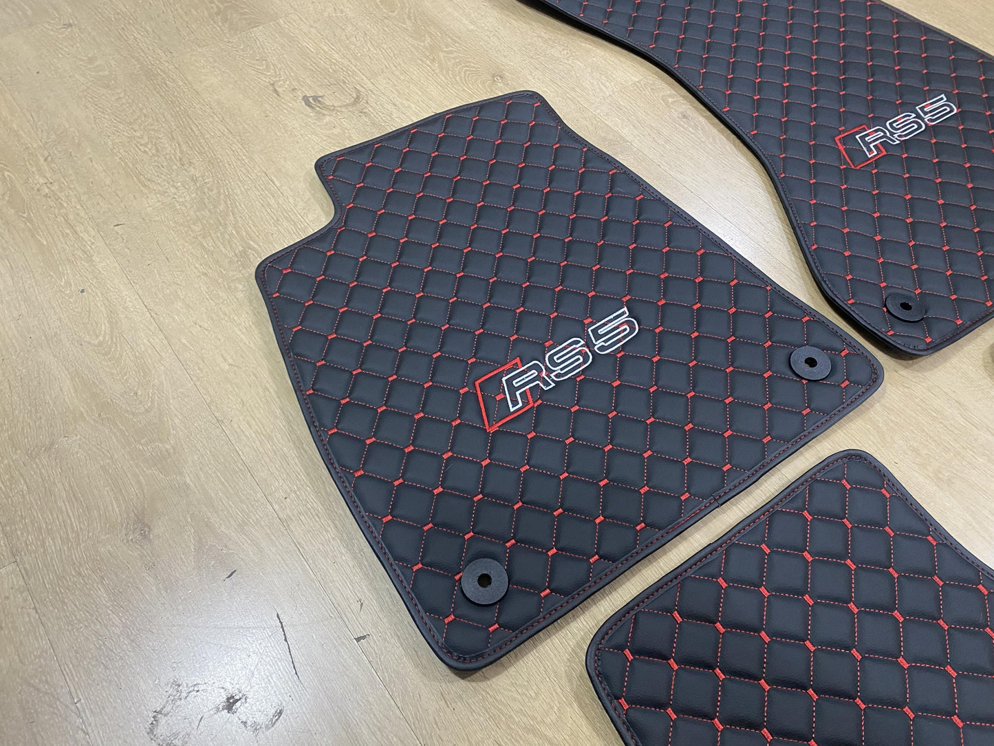 Leather Car Mats For Audi RS5 2017-2024 Coupe , Custom Design , Custom Embroidery Logo , Custom Mat Pattern for Your Vehicle