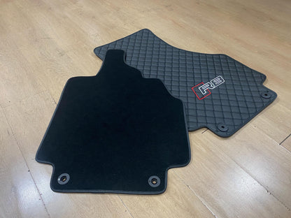 Leather Car Mats For Audi R8 2006-2015 , Custom Design , Custom Embroidery Logo , Custom Mat Pattern for Your Vehicle