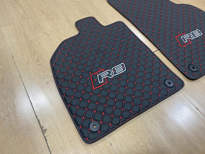 Leather Car Mats For Audi R8 2016-2024 , Custom Design , Custom Embroidery Logo , Custom Mat Pattern for Your Vehicle