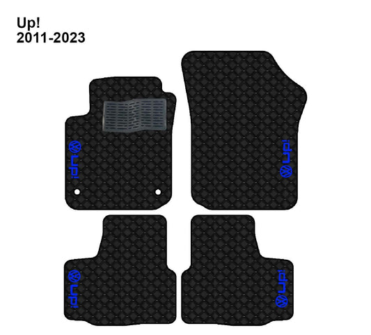 Volkswagen Up! 2011-2023 için Lüks Deri Oto Paspas, 4'lü Set, Siparişe Özel