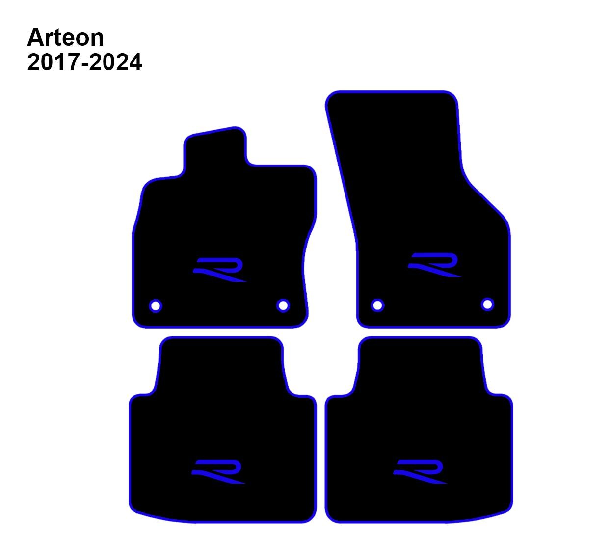 Luxury Floor Car Mats for Volkswagen Arteon R 2017 - 2024 , Set of 4 , Made to Order
