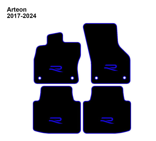 Luxury Floor Car Mats for Volkswagen Arteon R 2017 - 2024 , Set of 4 , Made to Order