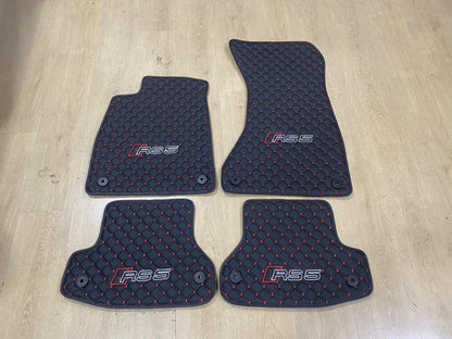 Leather Car Mats For Audi RS5 2017-2024 Coupe , Custom Design , Custom Embroidery Logo , Custom Mat Pattern for Your Vehicle