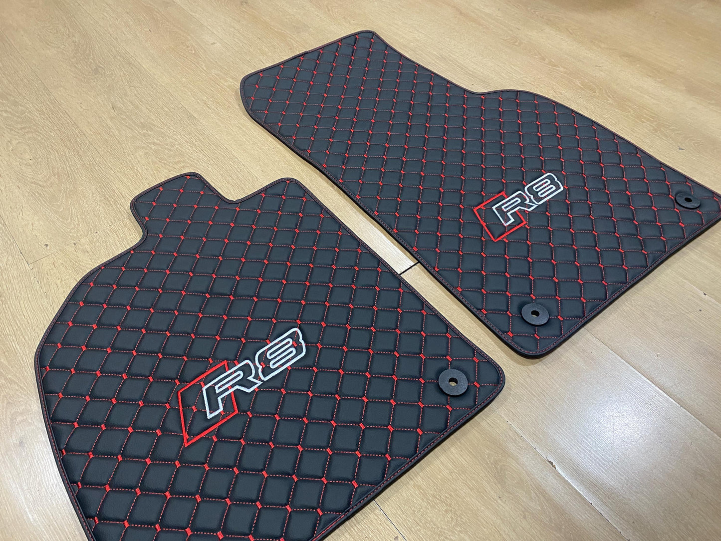 Leather Car Mats For Audi R8 2016-2024 , Custom Design , Custom Embroidery Logo , Custom Mat Pattern for Your Vehicle