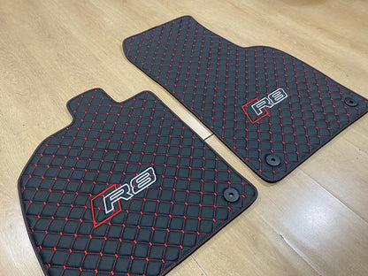 Leather Car Mats For Audi R8 2016-2024 , Custom Design , Custom Embroidery Logo , Custom Mat Pattern for Your Vehicle