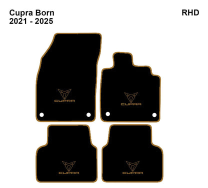 Cupra Born 2021-2025 için Sağdan Direksiyonlu Lüks Oto Paspasları, 4'lü Set, Siparişe Göre Özel Üretim